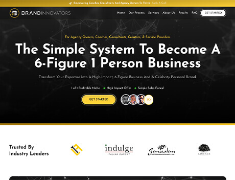 Welcome to Brand Innovators' homepage, where building a six-figure one-person business becomes a reality. As a leading brand design agency in Toronto, we empower entrepreneurs with strategy and style. Click "Get Started" and join the ranks of our esteemed partner companies. Conte Studios