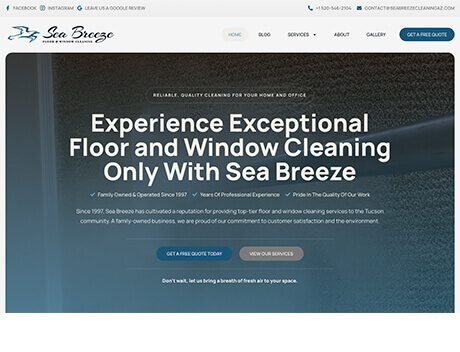 Welcome to Sea Breeze Cleaning Services, your go-to for pristine floor and window cleaning. With a touch of creative finesse inspired by Brand Design Agency Toronto, our website features easy navigation with call-to-action buttons and contact information at the top. Experience spotless excellence today!. Conte Studios